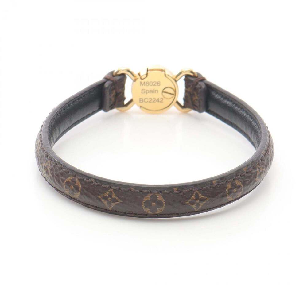 LOUIS VUITTON Black Monogram Leather Charm Bracelet - Picture 2 of 6